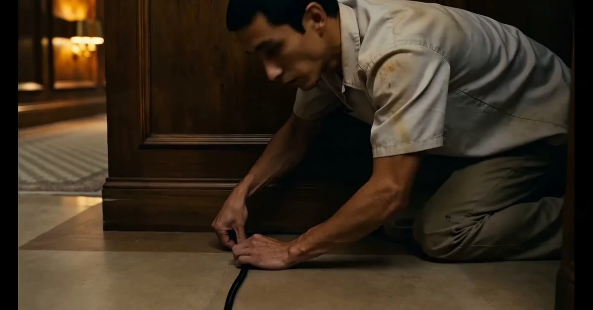 A hidden cable discovered inside the villa