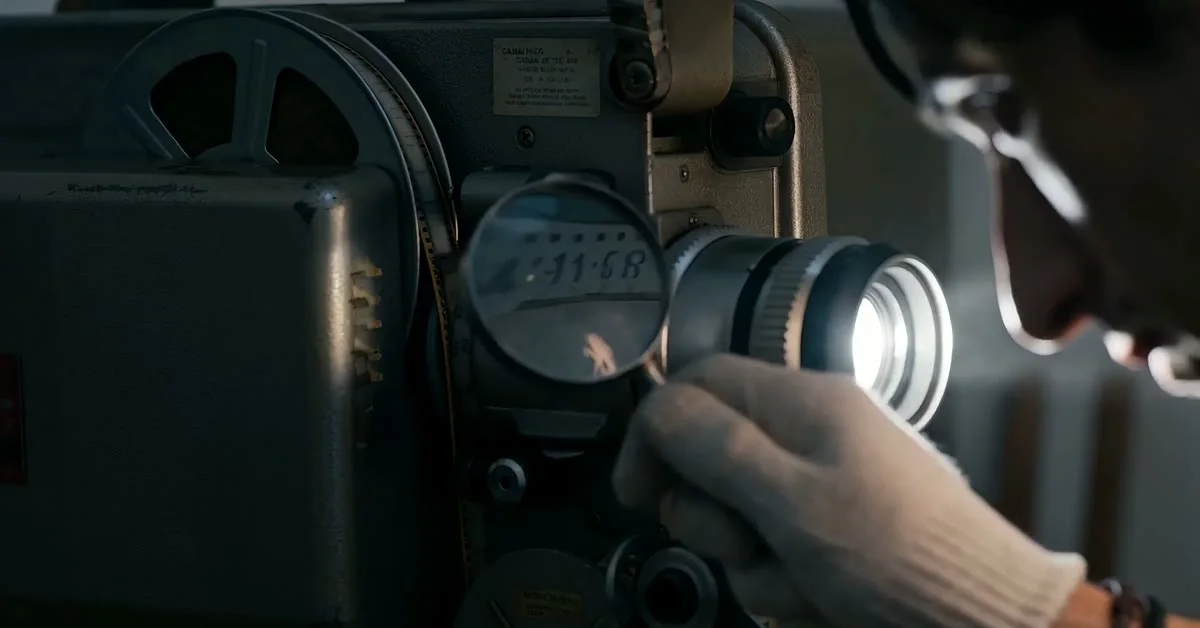 An analog film projector from the Cassie Hour archive